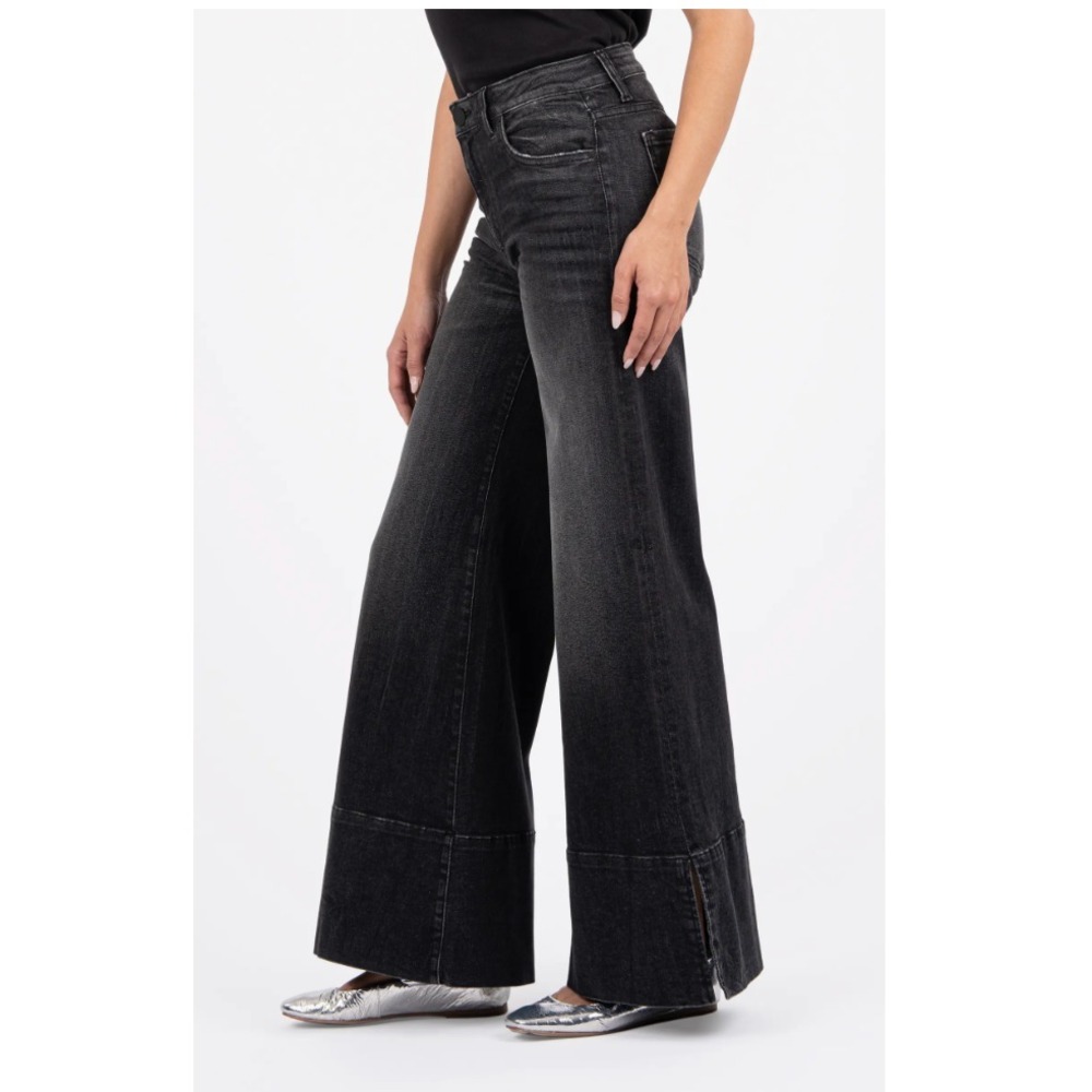 Kut From The Kloth High Rise Goldie Super Flare Jeans Size‎ 6 Black - Picture 3 of 9